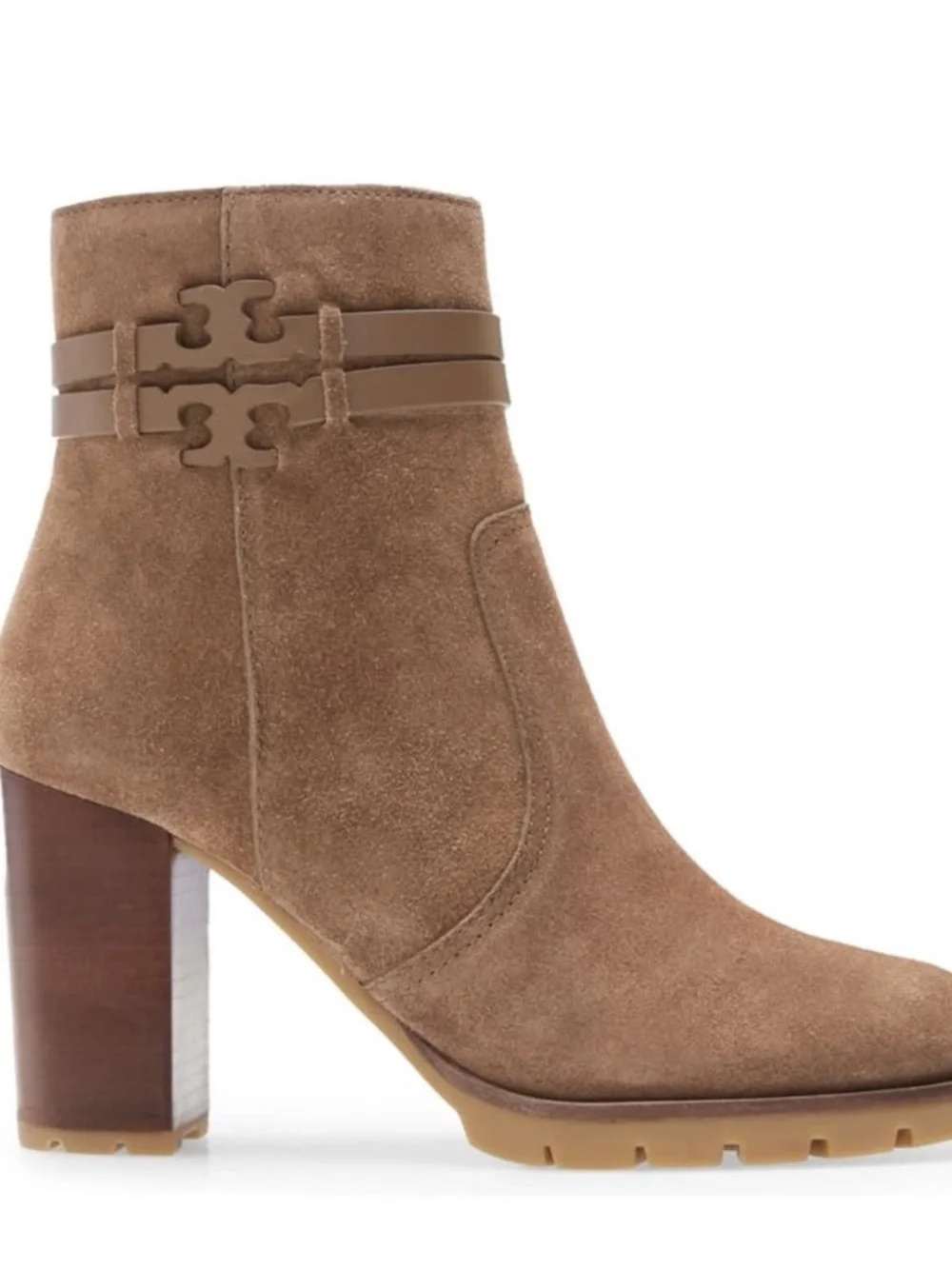 Tory Burch Brown Leigh Suede Lug Sole Booties Women’s Size 7 $400
